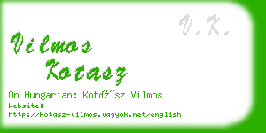 vilmos kotasz business card